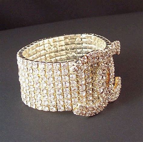 coco chanel rhinestone bracelet|Coco Chanel bracelet cuff.